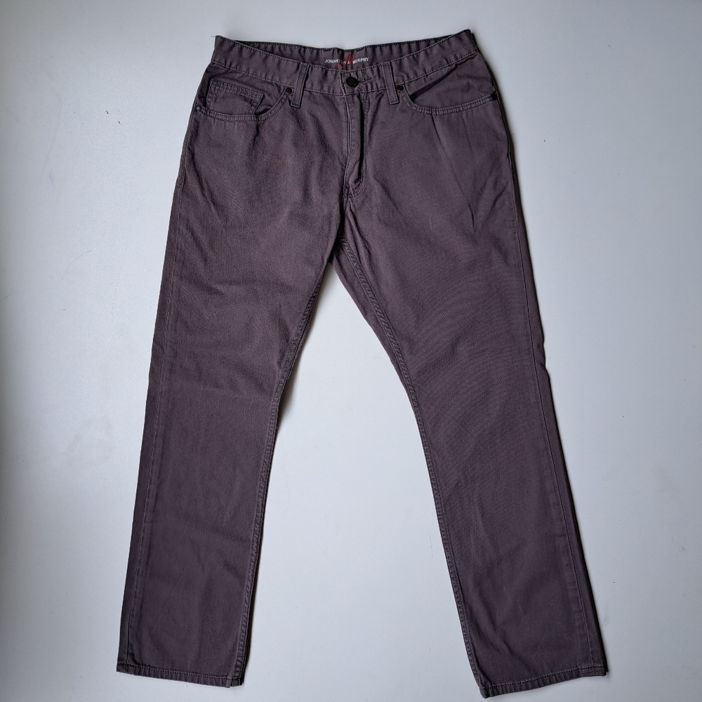 JOHNSTON MURPHY‎ est 1850 gray men's trousers size 33×30 100% cotton See Photos.